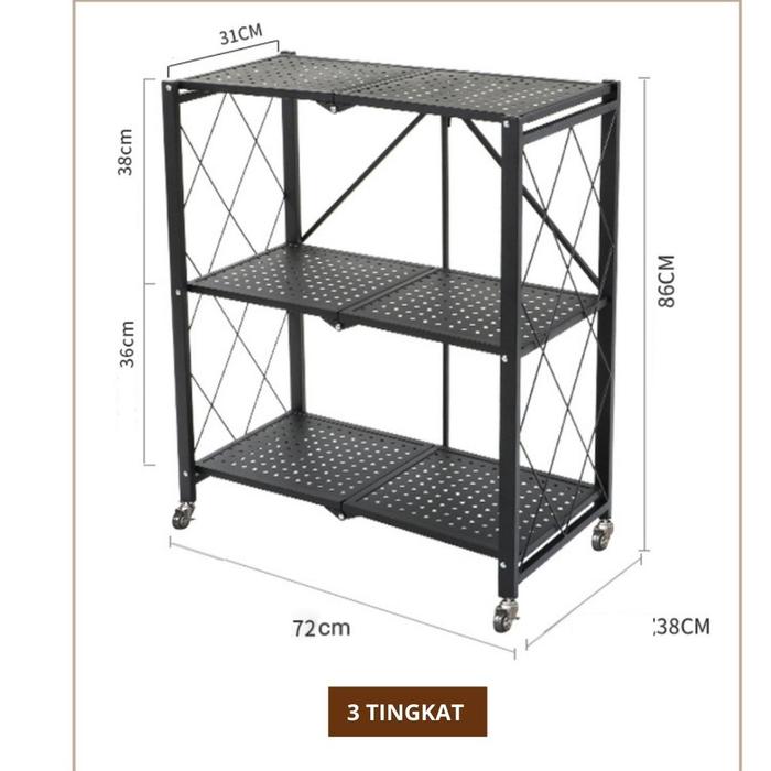 Jual Rak dapur lipat Rak susun besi Minimalis Rak penyimpanan Serbaguna ...