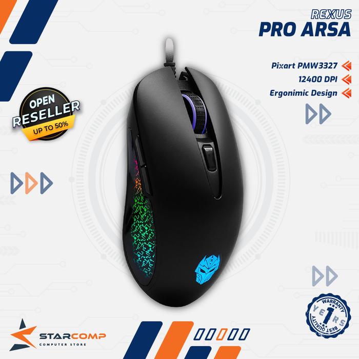 Gambar Rexus Mouse Gaming Arsa 12400 DPI - Electrify dari Starcomp Origin undefined Tokopedia
