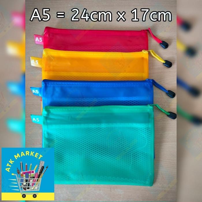 Gambar Map Sleting / Zipper Bag / Map Zipper / Map Resleting A4 A5 B4 AJP - A5 dari ATK Market Balikpapan undefined Tokopedia