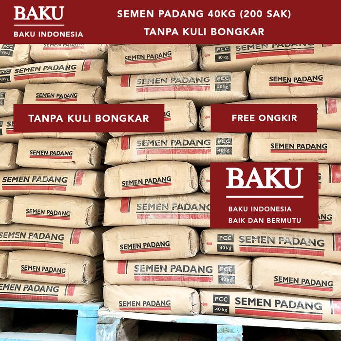 Gambar Semen Padang 40kg (200 sak) Free Ongkir - Tanpa Bongkar dari Baku Indonesia undefined Tokopedia