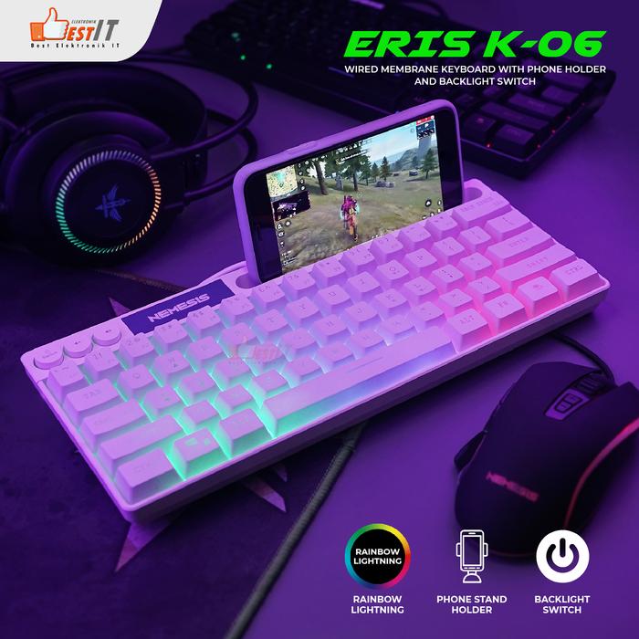 Gambar Keyboard Gaming NYK Nemesis Eris K-06 RGB Wired With Phone Holder - Hitam dari Best Elektronik IT undefined Tokopedia