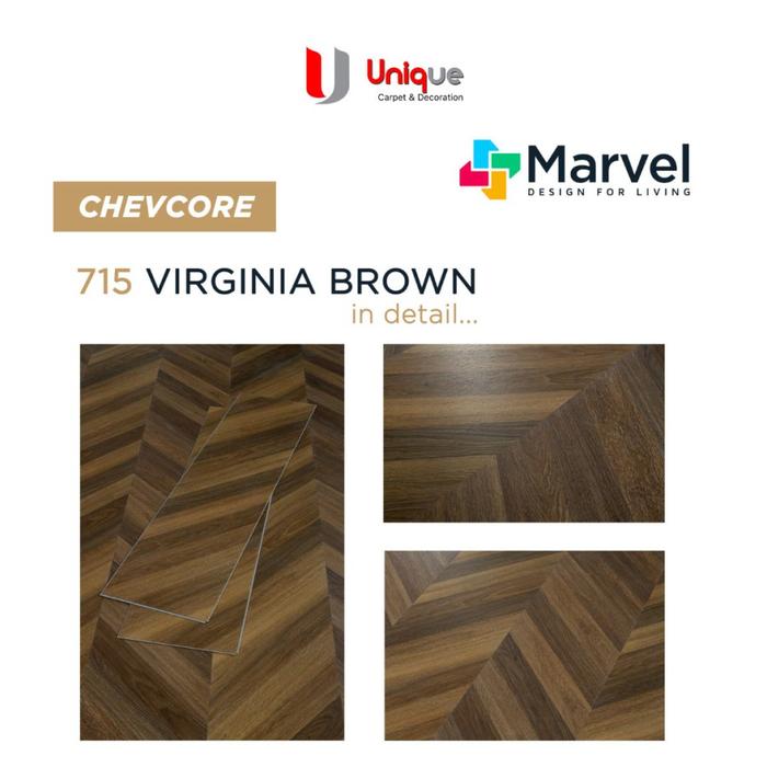 Gambar SPC Marvel Chevcore Motif Kayu Herringbone Tebal 4mm - Perbox 715 dari Unique Carpet Deco Bali undefined Tokopedia