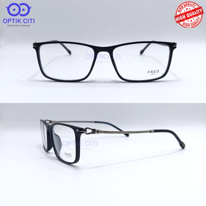 Gambar frame kacamata pria kotak fred lunettes 20P1 Grade Original - Hitam Doff dari Optik Citi Eyewear undefined Tokopedia
