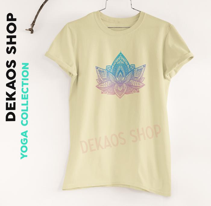 Gambar KAOS YOGA WANITA /ATASAN YOGA / BAJU YOGA WANITA / DEKAOS 1180 LOTUS - Krem, S dari Dekaosshop undefined Tokopedia