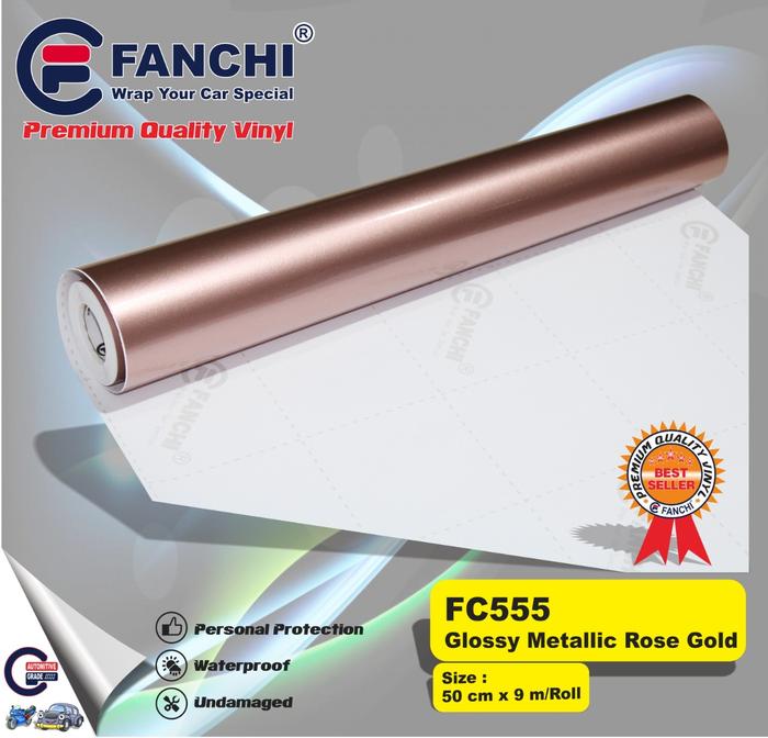 Gambar FANCHI Sticker Mobil Glossy Metalic UK.50CM X 9M / ROLL - FC-555 RoseGold dari Unicorn Indonesia_NEW undefined Tokopedia