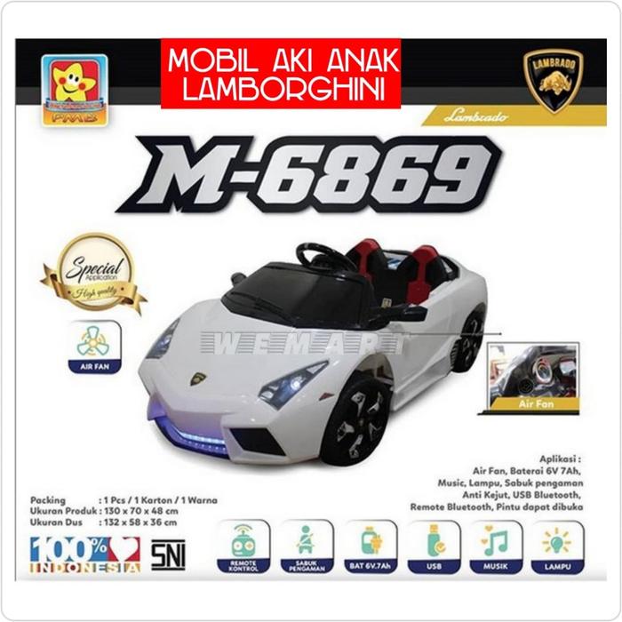 Gambar Mainan Anak MOBILAKI PMB LAMBRADO LAMBORGHINI Remote Control RC M6869 - Putih dari tokoku.byfastop undefined Tokopedia
