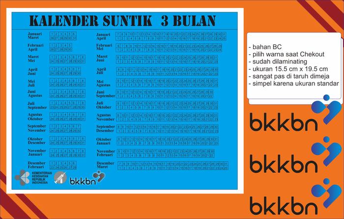 Gambar Kalender KB 3 bulan termurah(laminating) - Biru dari AR MULTIMEDIA undefined Tokopedia