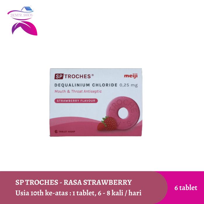 Gambar SP Troches Meiji Tablet Hisap Antiseptic Rongga Mulut / Obat Radang - Strawberry - 6 dari Demir Official Store undefined Tokopedia