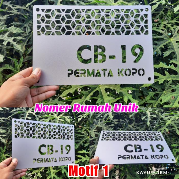 Gambar Nomor Rumah / Papan Rumah ACP Custom Unik Persegi Panjang Minimalis - Motif 1, Horzontal 30x20 dari Kayu Arem undefined Tokopedia