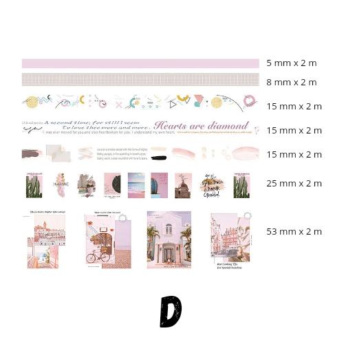 Gambar VINTAGE washi tape roll masking tape DIY deco sticker aesthetic cute - D. Santorini dari pick.minimalism undefined Tokopedia