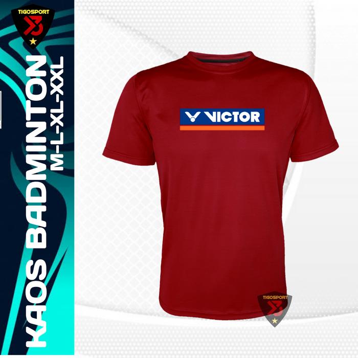 Gambar KAOS BADMINTON VICTOR PREMIUM/JERSEY BADMINTON/KAOS BULUTANGKIS - K.VICTOR/MERAH, M dari Tigosport undefined Tokopedia