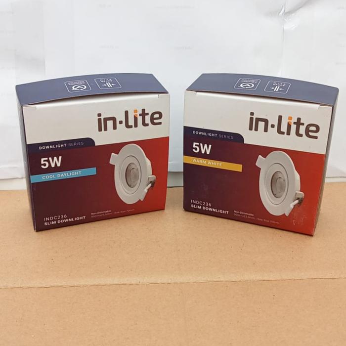 Gambar Lampu Spotlight Inlite 5w INDC236 LED Slim Downlight 5 watt - Kuning dari Solusi Listrik undefined Tokopedia