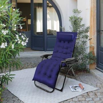 Jual Soleil Kursi Recliner Zero Gravity Dengan Bantal Biru Malas