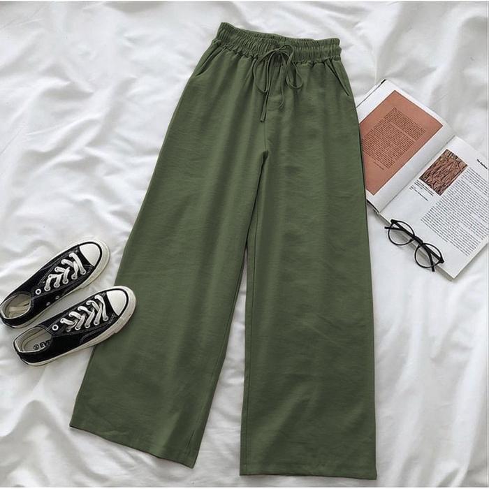 Gambar Celana kulot wanita bahan twiscone yuna pants model fashion terbaru - army dari octarinastore undefined Tokopedia