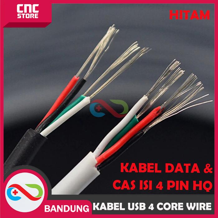 Gambar KABEL USB 4 CORE WIRE 4P CABLE DATA DAN CAS ISI 4 PIN HQ - Hitam dari CNC STORE BANDUNG undefined Tokopedia