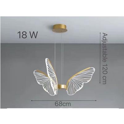 Gambar Lampu Gantung LED Kupu-Kupu Modern Lampu Romantis Untuk Ruang Tamu - 3 lampu, 3 Warna Cahaya dari Arieleza Store undefined Tokopedia