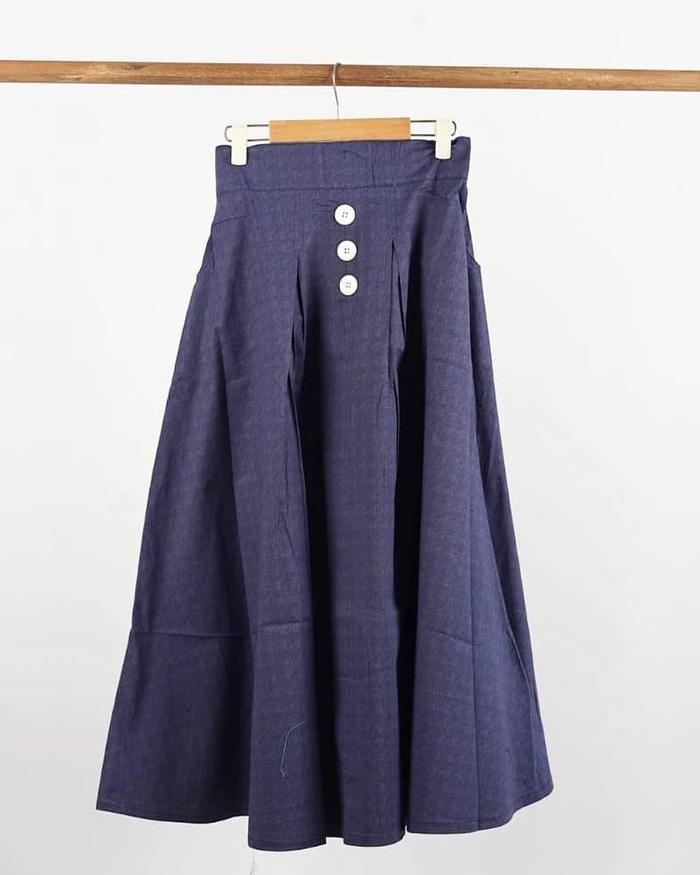Caliesta Women Skirt 110622/Rok Middy Lebar Biru