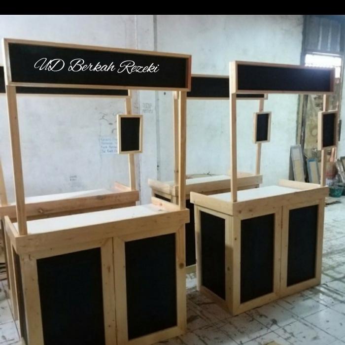 Gambar Gerobak portabel/booth stand lipat jati belanda+triplek dari UD. Berkah Rezeki undefined Tokopedia