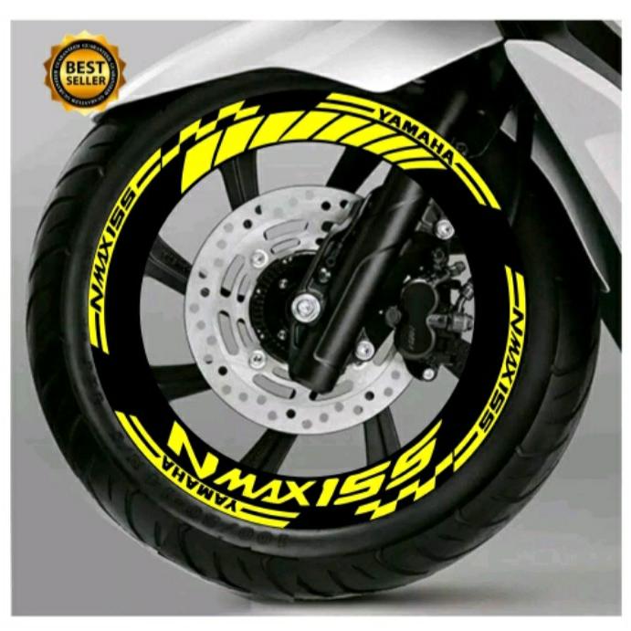 Gambar Stiker velg Nmax 2015-2022 Stiker pelek Nmax 2015-2022 Menyala - gold dari AW ACC Motoshop undefined Tokopedia