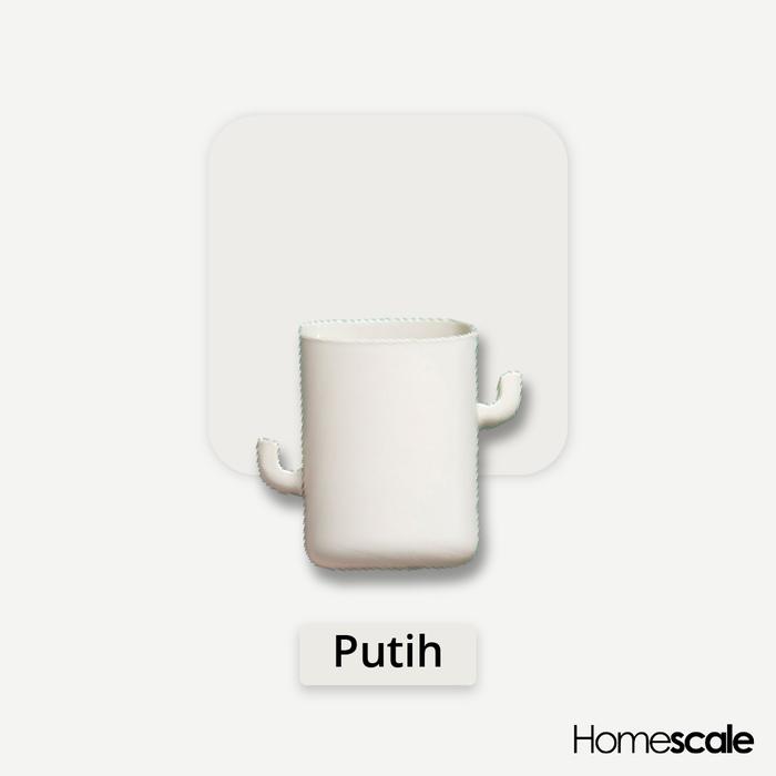 Gambar Rak Tempel Dinding Dengan Gantungan Serbaguna - Putih dari Homescaleid undefined Tokopedia