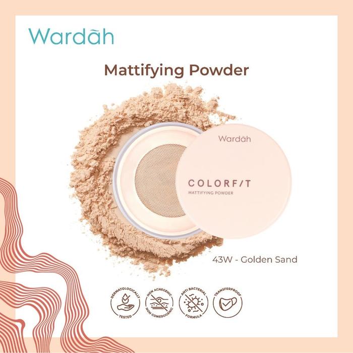 Gambar Wardah Colorfit Mattifying Loose Powder - Bedak Tabur - 43W GOLDEN SAND dari Debelleza Shop undefined Tokopedia