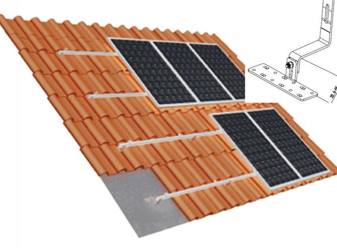 Gambar Mounting Solar PV / Solar Module / Panel Surya - Adj. Tile Hook - Horizontal, Baut Kayu dari Goldstar IDN undefined Tokopedia