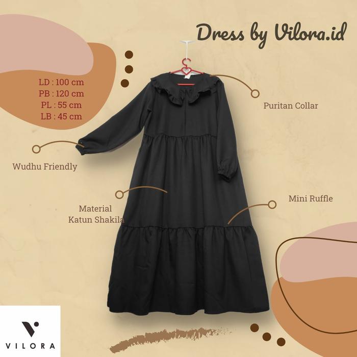 Gambar NEW FASHION MIDI DRESS KOREAN STYLE BY VILORA.ID 2 - Hitam, Tanpa Putih dari VILORA_NEW undefined Tokopedia
