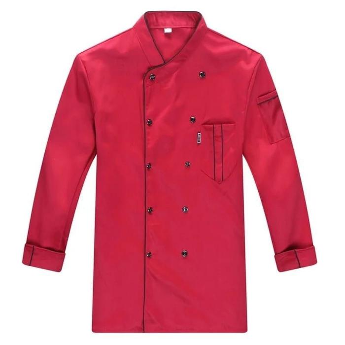 Gambar Baju Koki Lengan Panjang Seragam Chef - Merah, XXXL dari Astii sistiani undefined Tokopedia