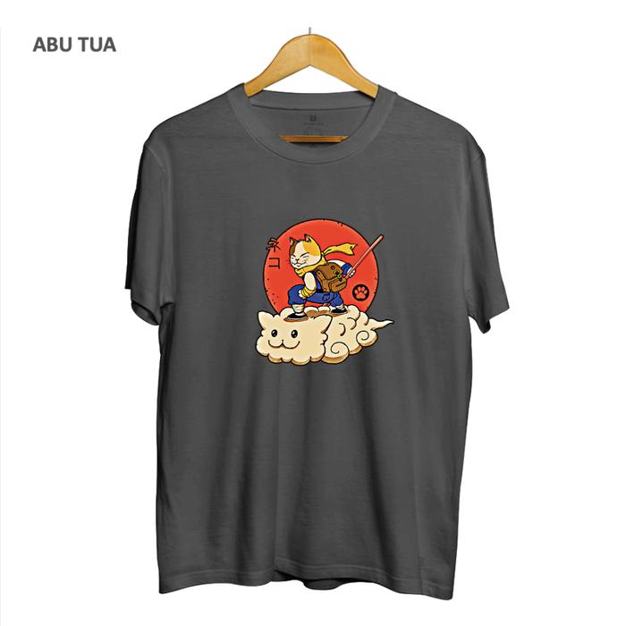 Gambar Baju Kaos Oversize Jumbo Pria Oversized Wanita Jumbo Tshirt Goku Cat - ABU TUA, M dari Distro Kaos Oversize undefined Tokopedia