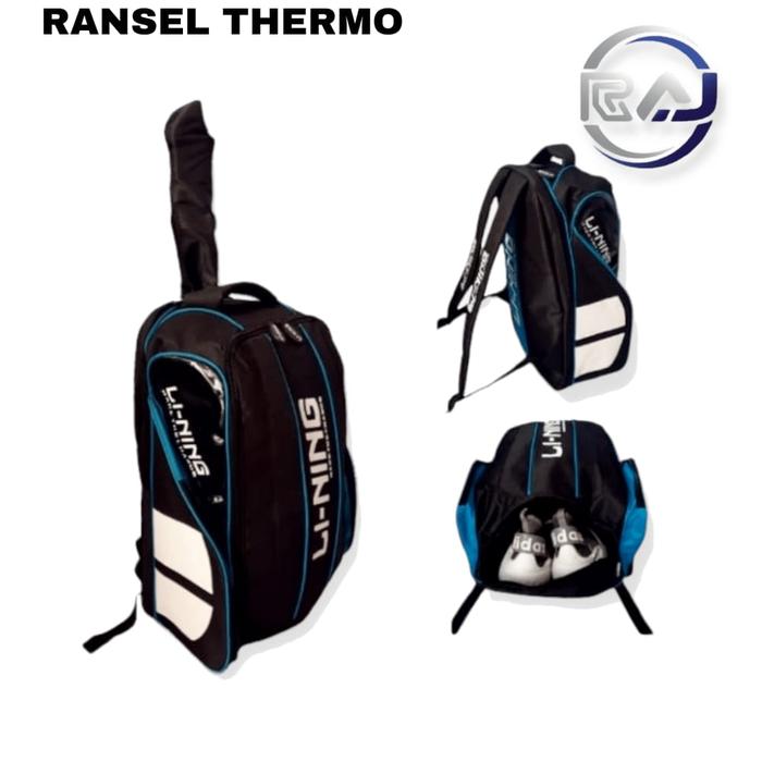 Gambar Tas Raket Badminton Ransel Thermo LN Plus Ruang Sepatu Max 3-4 Raket - Biru, Thermo LN dari rajsport undefined Tokopedia