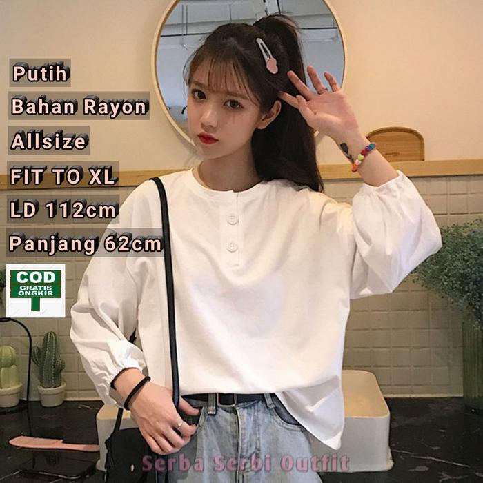 Gambar Baju Atasan Wanita | Atasan Wanita Korean Style | Baju Atasan Murah - Putih dari tswishop undefined Tokopedia
