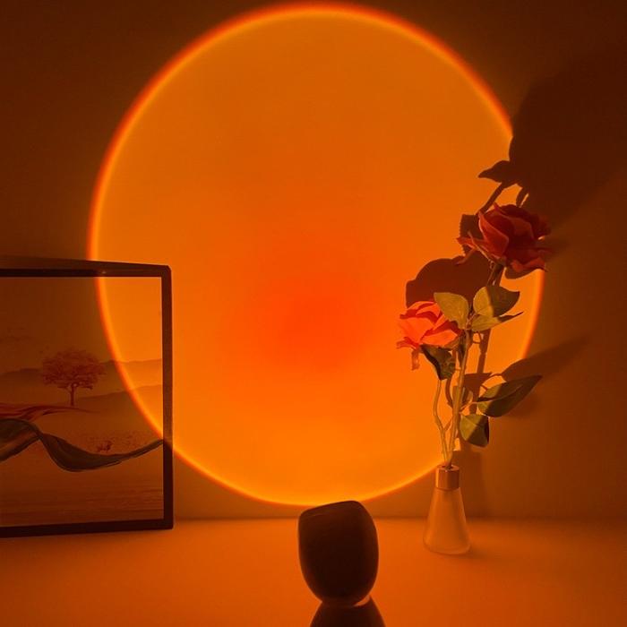 Gambar Lampu Tidur Proyektor Led Terbenam Pelangi sunset lamp sun estetik - sunset red dari iEssential undefined Tokopedia