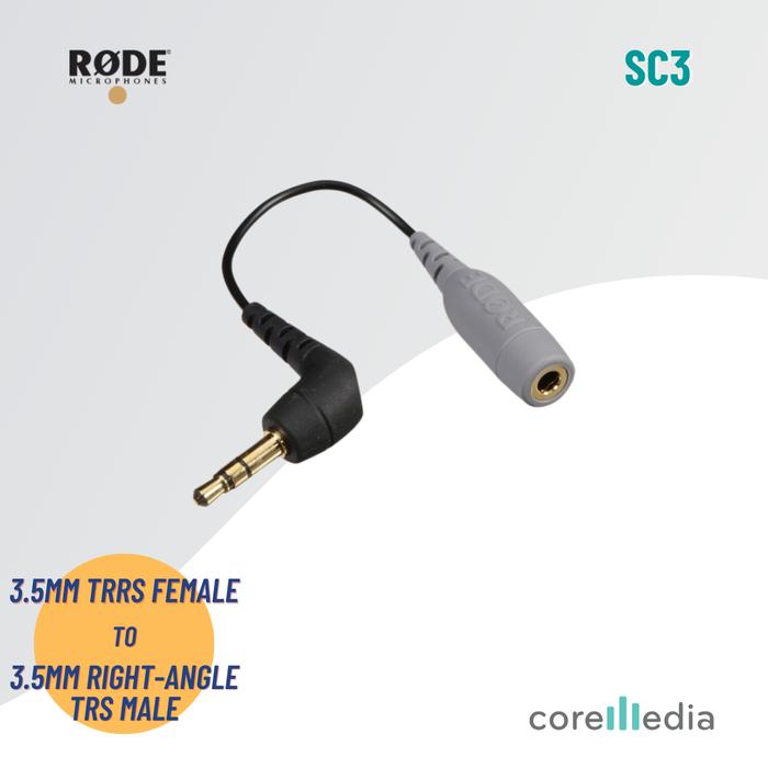 Jual Rode SC3 3.5mm TRRS Female to 3.5mm Right-Angle TRS Male Adaptor ...