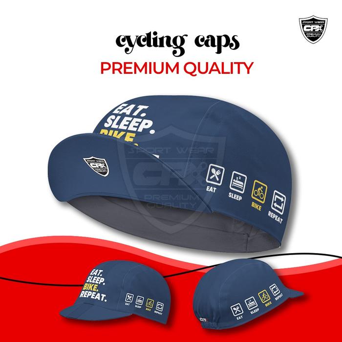 Gambar Topi Sepeda CPX Cycling Cap Seli Anti UV Topi Sepeda Gowes Printing - Blue dari CPX Sport undefined Tokopedia