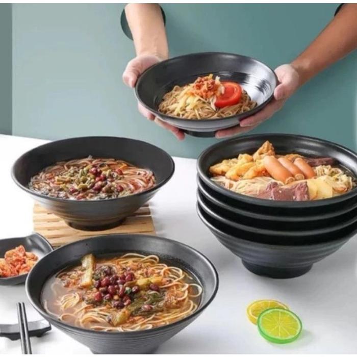 Gambar COKLAT Mangkok Ulir Model Batu 17,5 cm Ramen Bowl Golden Dragon W6307A - Hitam dari TOPSOUL undefined Tokopedia