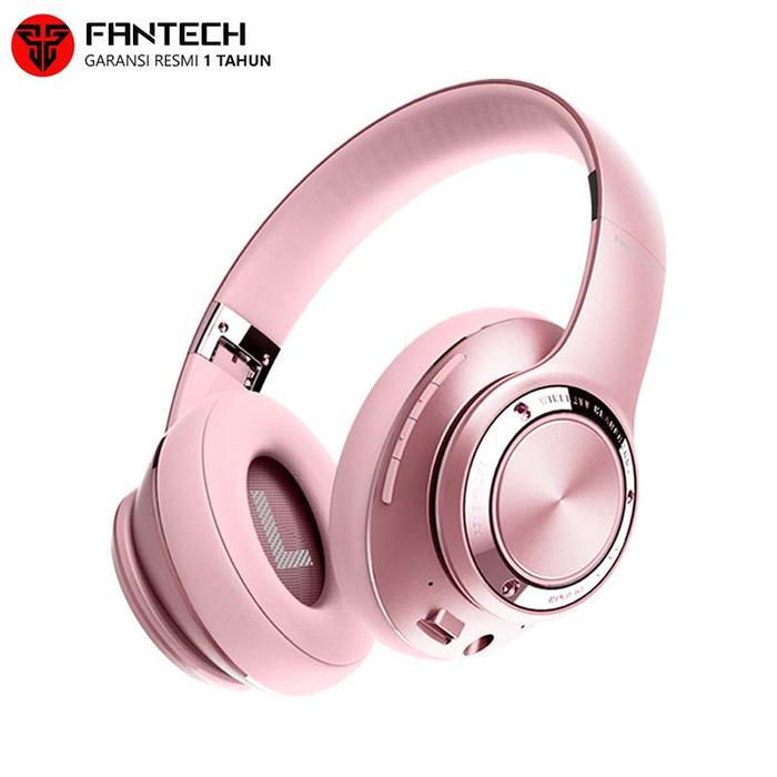 Gambar Fantech WH01 Headphone Bluetooth Headset Wireless Low Latency Biru Led - Merah Muda dari Ridista Online undefined Tokopedia