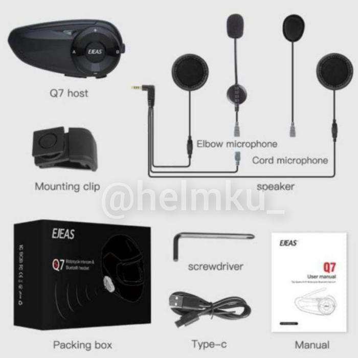 Gambar Intercom Helm Ejeas Q7 Radio FM Bluetooth SENA Killer dari Helmku Official undefined Tokopedia