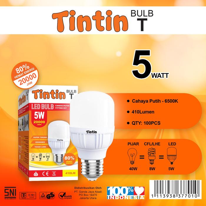 Gambar LAMPU BOHLAM/BOLAM TINTIN BULB T LED 15 WATT HEMAT ENERGI 15W 10W 5W - 5 WATT dari Partner Lampu led undefined Tokopedia