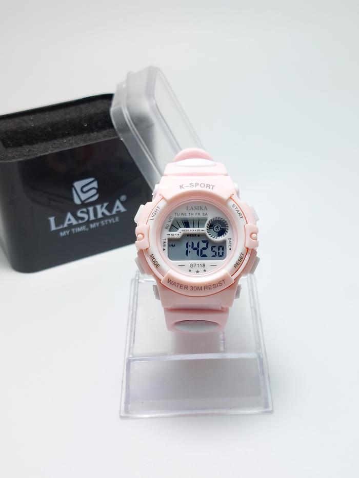 Gambar Jam Tangan Digital Anak Anti air Strap Rubber Sport Watch Lasika 7118 - Pink Muda dari Lasika Offical Store undefined Tokopedia