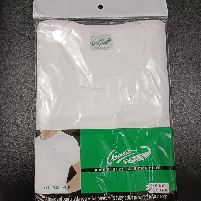 Gambar CROCODILE Kaos Oblong Pria Art. 511-809 Fine Cotton Original - Putih, M dari chantika underwear undefined Tokopedia