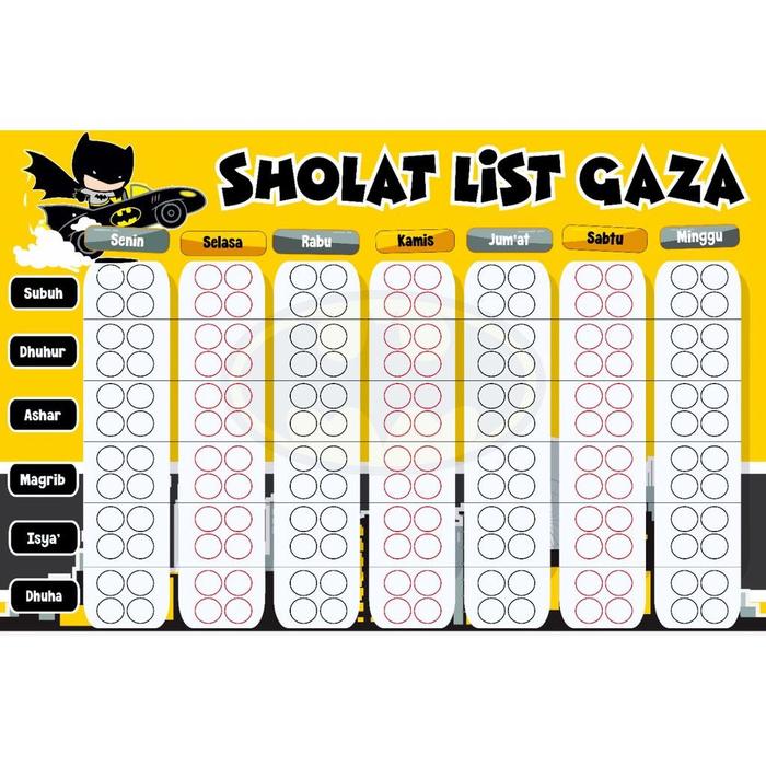 Gambar jadwal solat anak check list solat - batman dari bismillah printing undefined Tokopedia