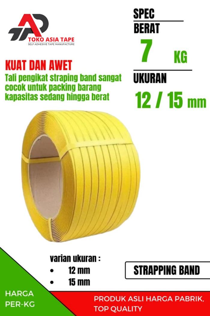 Gambar Tali Klem Strapping band 7Kg / Tali Packing 12mm-15 mm / Tali Klem 7Kg - 12MM dari ASIA TAPE undefined Tokopedia