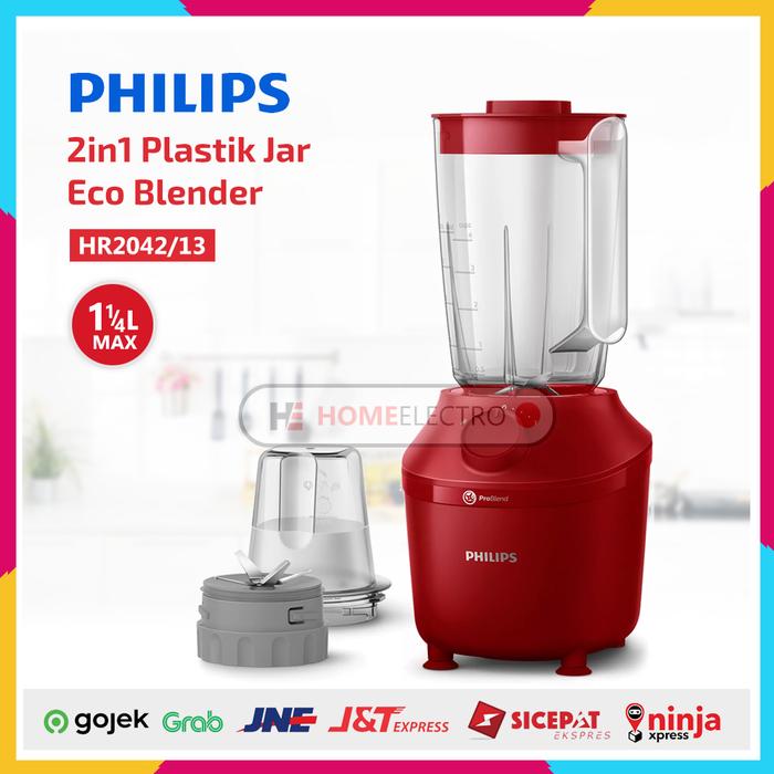 Gambar 2in1 Blender Plastik Philips HR2042/10 3000 Series - Merah - Merah dari Home Electro undefined Tokopedia