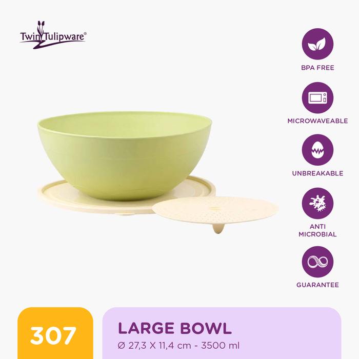 Gambar Twin Tulipware Large Bowl Mangkuk Dengan Tutup dan Sarangan - Avo dari Twin Tulipware Indonesia undefined Tokopedia