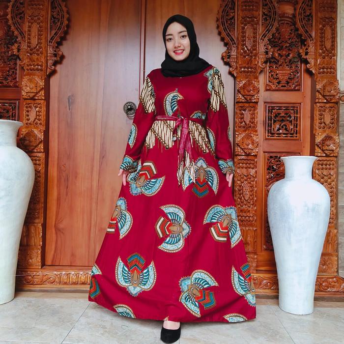 Gambar GAMIS BALI LONGDRESS - Maroon dari BAJU BALI NAURA undefined Tokopedia