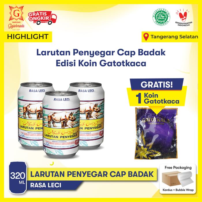 Gambar Larutan Penyegar Cap Badak Leci, 3 x 320ml | Free 1 Koin Gatotkaca dari Warisan Gajahmada undefined Tokopedia
