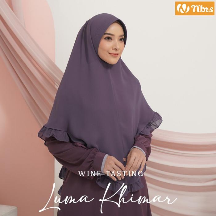 Gambar Nibras Hijab Luma Khimar Antem Warna Ungu Wine Tasting Jilbab Branded - Wine Tasting, 90x110 cm dari Hibban Online Shop undefined Tokopedia