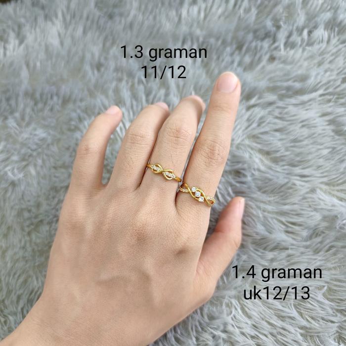Gambar cincin variasi model infinity permata elegant emas asli - 1.25gr sz11 dari Joseanshopjkt undefined Tokopedia