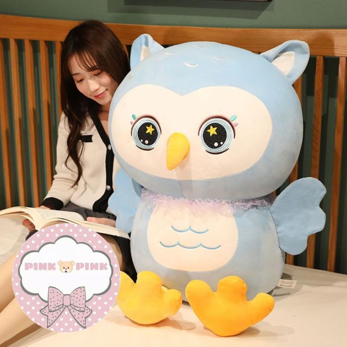 Gambar Boneka Burung Hantu Owl Roumang 1 meter - Biru dari Pinkopink Boneka undefined Tokopedia