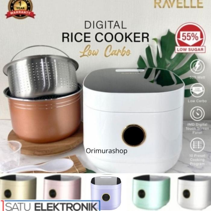 Gambar Rice Cooker Digital Ravelle Jade Green 3 Liter - Low Carbo Rice Cooker dari Satu Elektronik undefined Tokopedia